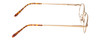 Side View of Flex Collection 53 Designer Blue Light Blocking Eyeglasses in Gold/Demi Tortoise Havana Amber Ladies Oval Full Rim Metal 43 mm