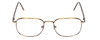 Front View of Flex Collection 60 Designer Reading Eye Glasses with Custom Cut Powered Lenses in Antique Gold/Demi Tortoise Havana Amber Ladies Round Full Rim Metal 51 mm