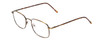 Profile View of Flex Collection 60 Designer Progressive Lens Prescription Rx Eyeglasses in Antique Gold/Demi Tortoise Havana Amber Ladies Round Full Rim Metal 51 mm