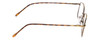 Side View of Flex Collection 60 Designer Blue Light Blocking Eyeglasses in Antique Gold/Demi Tortoise Havana Amber Ladies Round Full Rim Metal 51 mm