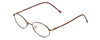 Profile View of Flex Collection 64 Designer Blue Light Blocking Eyeglasses in Antique Gold/Demi Tortoise Havana Amber Ladies Oval Full Rim Metal 46 mm