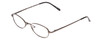 Profile View of Flex Collection 76 Designer Blue Light Blocking Eyeglasses in Shiny Black Gunmetal Ladies Oval Full Rim Metal 46 mm