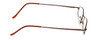 Side View of Metal Flex KIDS 1001 Designer Blue Light Blocking Eyeglasses in Shiny Dark Brown Ladies Oval Full Rim Metal 43 mm