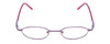 Front View of Metal Flex KIDS 1003 Designer Reading Eye Glasses with Custom Cut Powered Lenses in Shiny Metallic Purple/Fuchia  Ladies Oval Full Rim Metal 42 mm