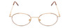 Front View of Metal Flex KIDS M Designer Single Vision Prescription Rx Eyeglasses in Gold/Demi Tortoise Havana Amber Ladies Oval Full Rim Metal 48 mm