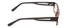 Side View of Soho 1001 Designer Blue Light Blocking Eyeglasses in Shiny Black/Grey Crystal Ladies Rectangle Full Rim Acetate 55 mm