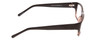 Side View of Soho 1002 Designer Blue Light Blocking Eyeglasses in Shiny Black/Grey Crystal Ladies Rectangle Full Rim Acetate 58 mm