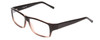 Profile View of Soho 1002 Designer Blue Light Blocking Eyeglasses in Shiny Black/Grey Crystal Ladies Rectangle Full Rim Acetate 58 mm