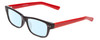 Profile View of Soho 1010 Designer Blue Light Blocking Eyeglasses in Black/Red Unisex Classic Full Rim Acetate 50 mm
