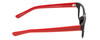 Side View of Soho 1010 Designer Blue Light Blocking Eyeglasses in Black/Red Unisex Classic Full Rim Acetate 50 mm