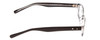 Side View of Soho 108 Designer Blue Light Blocking Eyeglasses in Black/Clear Crystal Ladies Oval Full Rim Acetate 52 mm
