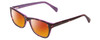 Profile View of Splash 60 Designer Polarized Sunglasses with Custom Cut Red Mirror Lenses in Demi Tortoise Lilac Purple  Ladies Cateye Full Rim Acetate 53 mm