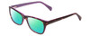 Profile View of Splash 60 Designer Polarized Reading Sunglasses with Custom Cut Powered Green Mirror Lenses in Demi Tortoise Lilac Purple  Ladies Cateye Full Rim Acetate 53 mm