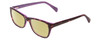 Profile View of Splash 60 Designer Polarized Reading Sunglasses with Custom Cut Powered Sun Flower Yellow Lenses in Demi Tortoise Lilac Purple  Ladies Cateye Full Rim Acetate 53 mm