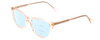 Profile View of Vivid 886 Designer Progressive Lens Blue Light Blocking Eyeglasses in Shiny Crystal Light Brown Ladies Cateye Full Rim Acetate 53 mm