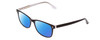 Profile View of Ernest Hemingway H4617 Designer Polarized Sunglasses with Custom Cut Blue Mirror Lenses in Shiny Black Crystal Unisex Cateye Full Rim Acetate 56 mm