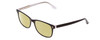 Profile View of Ernest Hemingway H4617 Designer Polarized Reading Sunglasses with Custom Cut Powered Sun Flower Yellow Lenses in Shiny Black Crystal Unisex Cateye Full Rim Acetate 56 mm