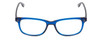 Front View of Ernest Hemingway H4617 Designer Reading Eye Glasses with Custom Cut Powered Lenses in Shiny Cobalt Dark Blue Black Unisex Cateye Full Rim Acetate 56 mm