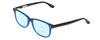 Profile View of Ernest Hemingway H4617 Designer Progressive Lens Blue Light Blocking Eyeglasses in Shiny Cobalt Dark Blue Black Unisex Cateye Full Rim Acetate 56 mm