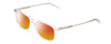 Profile View of Ernest Hemingway H4617 Designer Polarized Sunglasses with Custom Cut Red Mirror Lenses in Crystal Clear Unisex Cateye Full Rim Acetate 56 mm