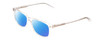 Profile View of Ernest Hemingway H4617 Designer Polarized Reading Sunglasses with Custom Cut Powered Blue Mirror Lenses in Crystal Clear Unisex Cateye Full Rim Acetate 56 mm