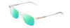 Profile View of Ernest Hemingway H4617 Designer Polarized Reading Sunglasses with Custom Cut Powered Green Mirror Lenses in Crystal Clear Unisex Cateye Full Rim Acetate 56 mm