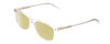 Profile View of Ernest Hemingway H4617 Designer Polarized Reading Sunglasses with Custom Cut Powered Sun Flower Yellow Lenses in Crystal Clear Unisex Cateye Full Rim Acetate 56 mm