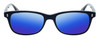 Front View of Ernest Hemingway H4617 Designer Polarized Sunglasses with Custom Cut Blue Mirror Lenses in Matte Black Unisex Cateye Full Rim Acetate 56 mm