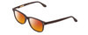 Profile View of Ernest Hemingway H4617 Designer Polarized Sunglasses with Custom Cut Red Mirror Lenses in Matte Burgundy Red Unisex Cateye Full Rim Acetate 56 mm
