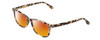 Profile View of Ernest Hemingway H4617 Designer Polarized Sunglasses with Custom Cut Red Mirror Lenses in Matte Olive Green Unisex Cateye Full Rim Acetate 56 mm
