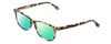 Profile View of Ernest Hemingway H4617 Designer Polarized Reading Sunglasses with Custom Cut Powered Green Mirror Lenses in Matte Olive Green Unisex Cateye Full Rim Acetate 56 mm