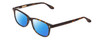 Profile View of Ernest Hemingway H4617 Designer Polarized Sunglasses with Custom Cut Blue Mirror Lenses in Matte Tortoise Havana Brown Gold Unisex Cateye Full Rim Acetate 56 mm