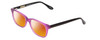 Profile View of Ernest Hemingway H4617 Designer Polarized Sunglasses with Custom Cut Red Mirror Lenses in Shiny Purple Black Unisex Cateye Full Rim Acetate 56 mm