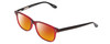 Profile View of Ernest Hemingway H4617 Designer Polarized Sunglasses with Custom Cut Red Mirror Lenses in Shiny Red Crystal Black Unisex Cateye Full Rim Acetate 56 mm