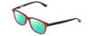 Profile View of Ernest Hemingway H4617 Designer Polarized Reading Sunglasses with Custom Cut Powered Green Mirror Lenses in Shiny Red Crystal Black Unisex Cateye Full Rim Acetate 56 mm