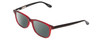 Profile View of Ernest Hemingway H4617 Designer Polarized Reading Sunglasses with Custom Cut Powered Smoke Grey Lenses in Shiny Red Crystal Black Unisex Cateye Full Rim Acetate 56 mm
