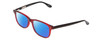 Profile View of Ernest Hemingway H4617 Designer Polarized Reading Sunglasses with Custom Cut Powered Blue Mirror Lenses in Shiny Red Crystal Black Unisex Cateye Full Rim Acetate 56 mm