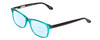 Profile View of Ernest Hemingway H4617 Designer Progressive Lens Blue Light Blocking Eyeglasses in Shiny Teal Blue Black Unisex Cateye Full Rim Acetate 56 mm