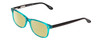 Profile View of Ernest Hemingway H4617 Designer Polarized Reading Sunglasses with Custom Cut Powered Sun Flower Yellow Lenses in Shiny Teal Blue Black Unisex Cateye Full Rim Acetate 56 mm