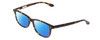 Profile View of Ernest Hemingway H4617 Designer Polarized Sunglasses with Custom Cut Blue Mirror Lenses in Tortoise Havana Brown Gold Unisex Cateye Full Rim Acetate 56 mm