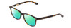 Profile View of Ernest Hemingway H4617 Designer Polarized Reading Sunglasses with Custom Cut Powered Green Mirror Lenses in Tortoise Havana Brown Gold Unisex Cateye Full Rim Acetate 56 mm