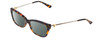 Profile View of Tory Burch TY2099 Designer Polarized Reading Sunglasses with Custom Cut Powered Smoke Grey Lenses in Amber Brown Caramel Blue Marble Tortoise Ladies Cateye Full Rim Acetate 51 mm