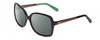 Profile View of Kate Spade DARILYNN Designer Polarized Reading Sunglasses with Custom Cut Powered Smoke Grey Lenses in Brown Horn Marble Jade Green Ladies Oversized Full Rim Acetate 58 mm