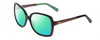 Profile View of Kate Spade DARILYNN Designer Polarized Reading Sunglasses with Custom Cut Powered Green Mirror Lenses in Brown Horn Marble Jade Green Ladies Oversized Full Rim Acetate 58 mm