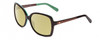 Profile View of Kate Spade DARILYNN Designer Polarized Reading Sunglasses with Custom Cut Powered Sun Flower Yellow Lenses in Brown Horn Marble Jade Green Ladies Oversized Full Rim Acetate 58 mm