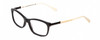 Profile View of Kate Spade CATRINA Designer Single Vision Prescription Rx Eyeglasses in Black White Ladies Cateye Full Rim Acetate 51 mm