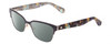 Profile View of Kate Spade LADONNA Designer Polarized Sunglasses with Custom Cut Smoke Grey Lenses in Blue Havana Tortoise Ladies Cateye Semi-Rimless Stainless Steel 51 mm