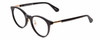 Profile View of Kate Spade DRYSTALEE Designer Blue Light Blocking Eyeglasses in Black Gold Ladies Round Full Rim Acetate 50 mm