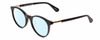 Profile View of Kate Spade DRYSTALEE Designer Blue Light Blocking Eyeglasses in Black Gold Ladies Round Full Rim Acetate 50 mm
