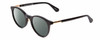 Profile View of Kate Spade DRYSTALEE Designer Polarized Sunglasses with Custom Cut Smoke Grey Lenses in Black Gold Ladies Round Full Rim Acetate 50 mm